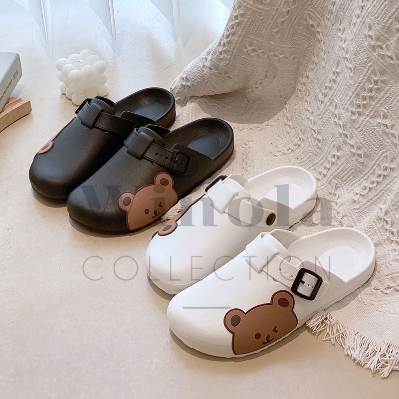 Sandal Slip On Wanita Bapau Bear Korean Style Winola Collection WNL 2128-2A