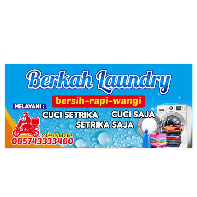 Spanduk Laundry 2x1 MMT 280 gsm