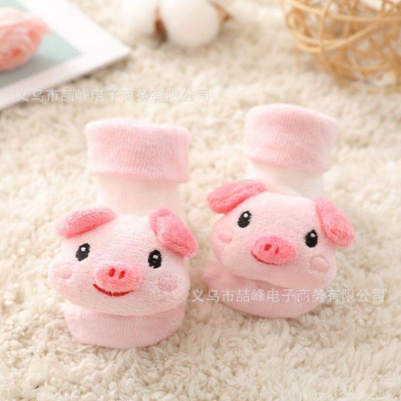 Kaos kaki bayi boneka 3D animal anti slip prewalker