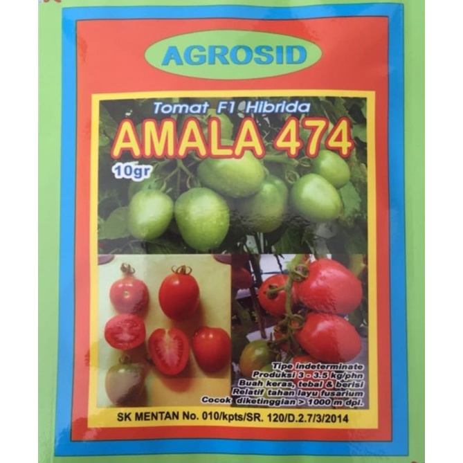 Benih Tomat Amala 474 dari Agrosid kemasan 10Gr