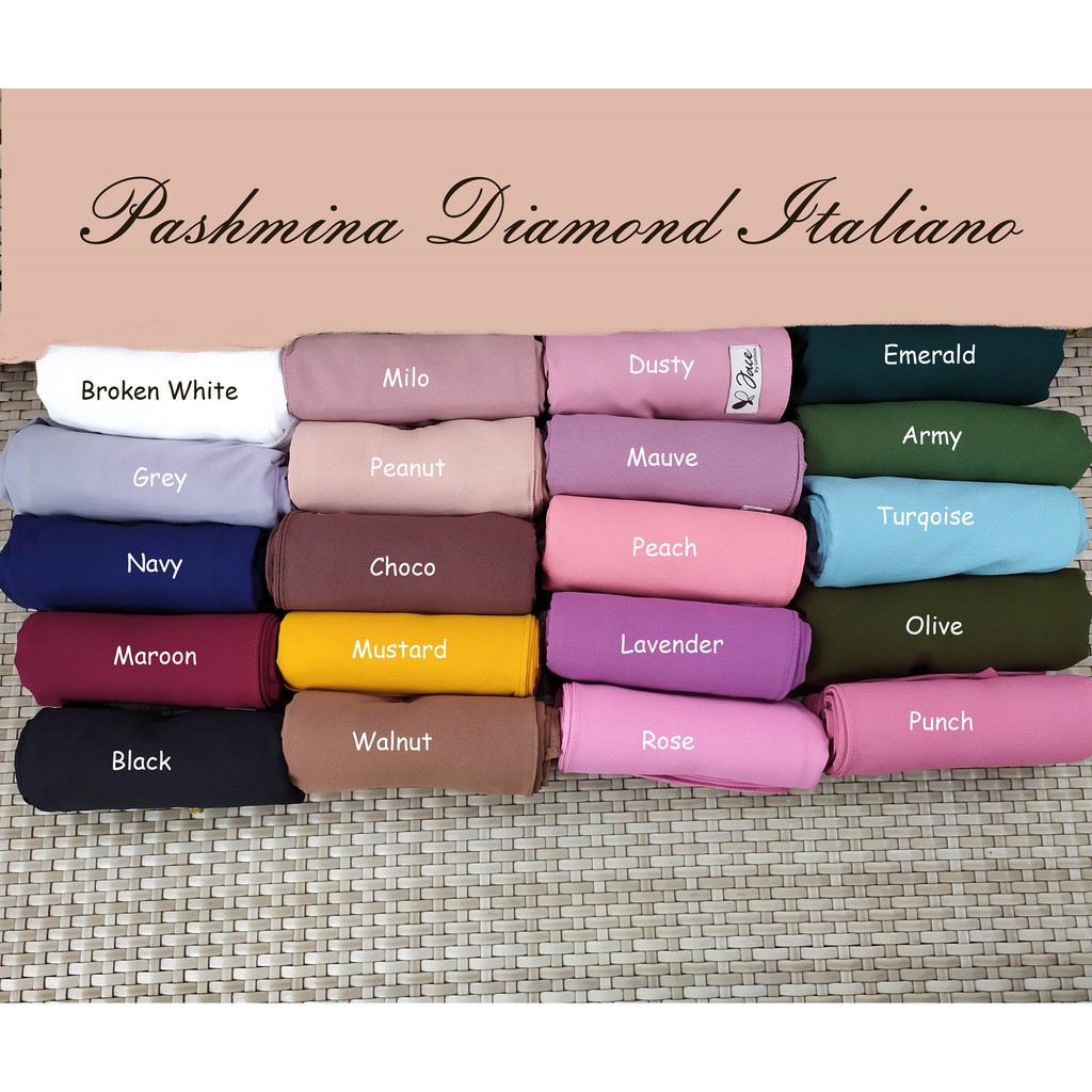 JACE Pashmina Diamond Italiano 175 x 75 Jahit Tepi-8