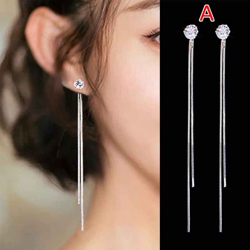 Anting Fashion Wanita Korea Style Model Stud Diamond Mix Rantai Terkini 426