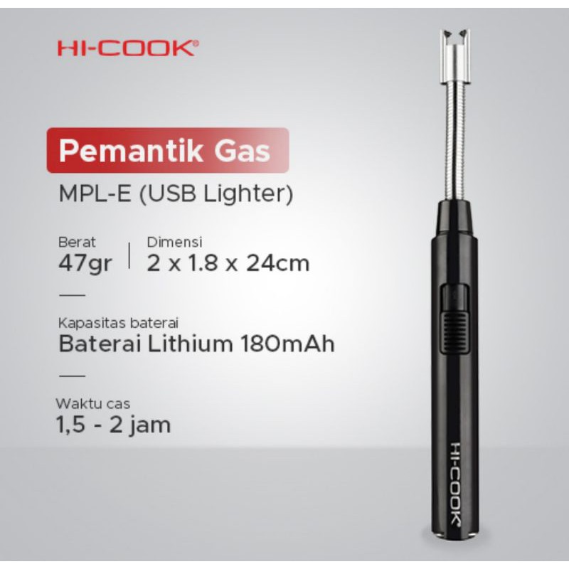 Hi-cook Elektrik Mpl-e <br />rechargeable Lighter Serba Guna