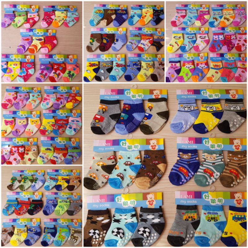 kaos kaki bayi isi 3 pasang /  Kaos Kaki newborn / Kaos Kaki 3in1 / Kaos Kaki bayi cowok / Kaos Kaki Bayi perempuan / kaos Kaki Bayi Murah