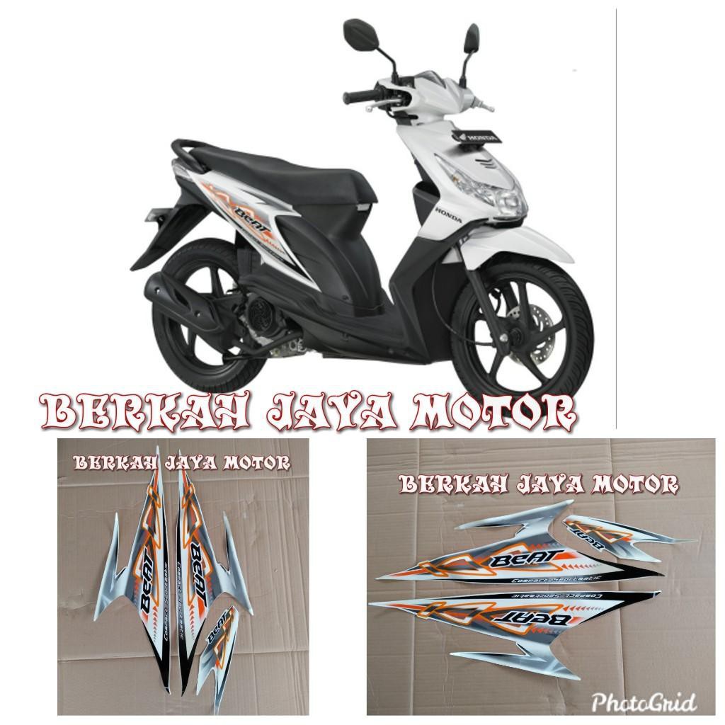 Jual Lis Body Stiker Motor Honda Beat Striping Beat Tahun 2012 Warna Putih ORANGE COD Indonesia Shopee Indonesia