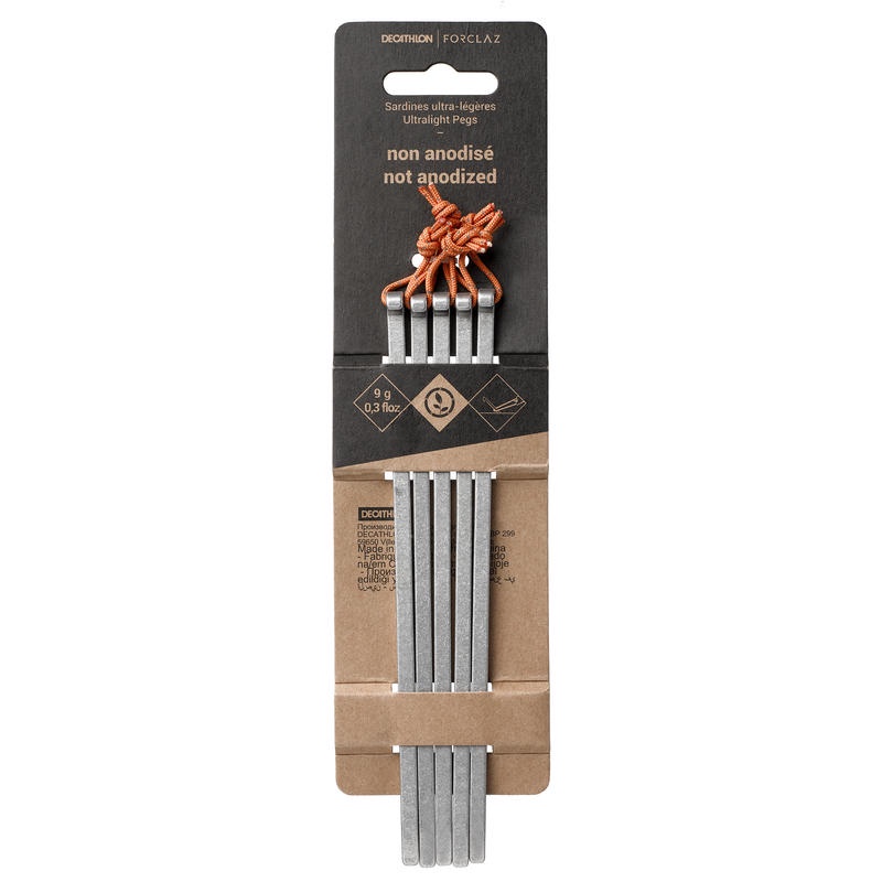 FORCLAZ Pasak Tenda Ultra Ringan 10 Gram Hiking Trekking isi 5 pcs