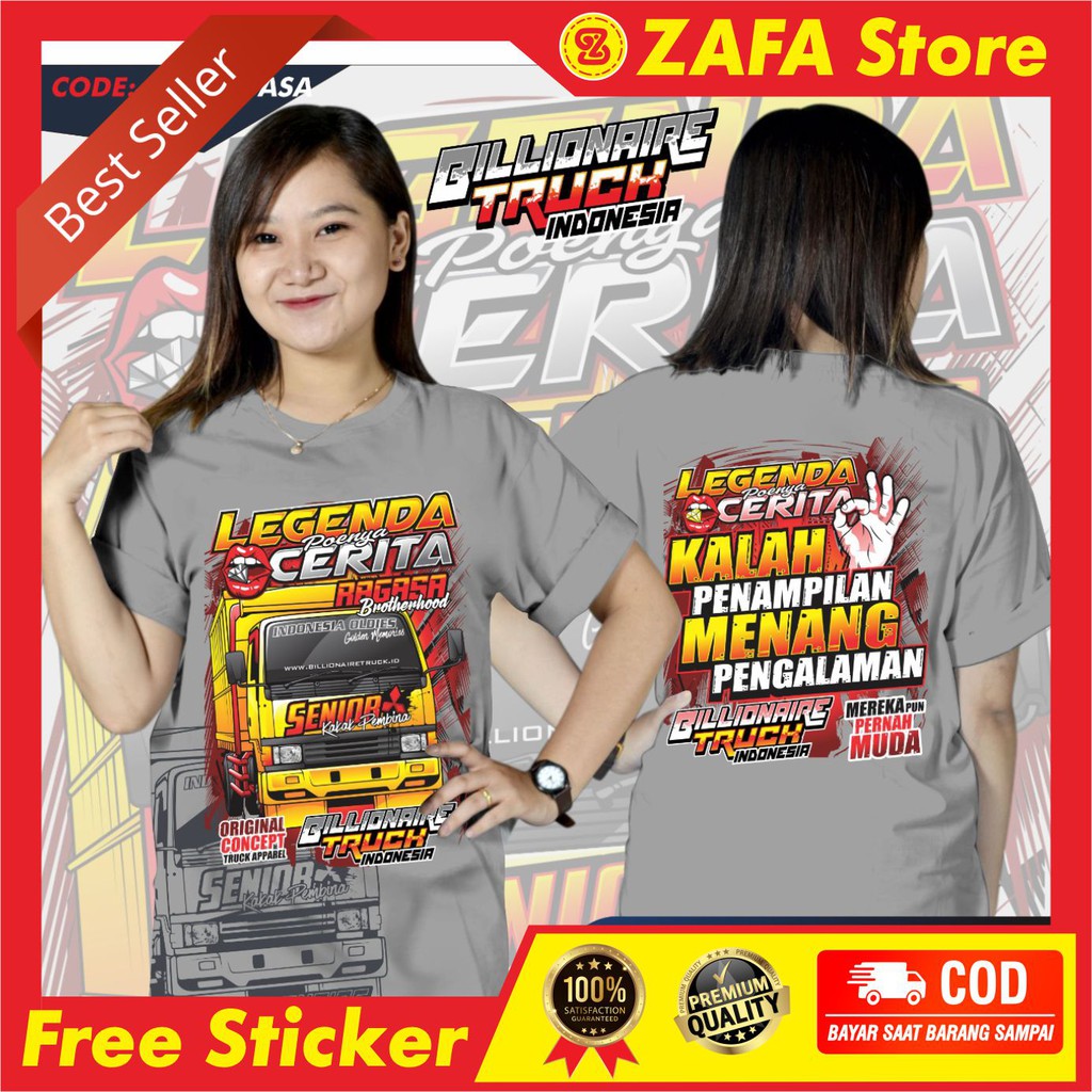 Kaos Truk Ragasa Baju Truk Canter Mania Bahan Katun Ori Billionaire Truck