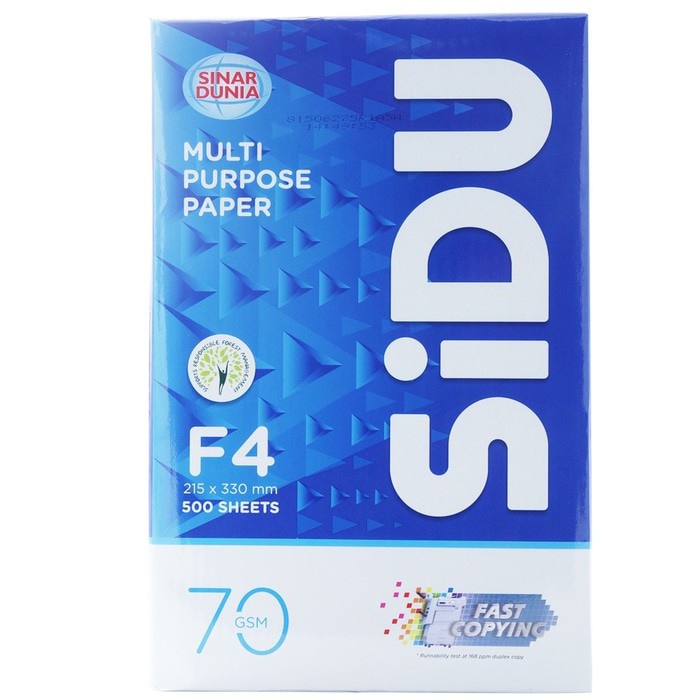 

Sidu sinar dunia kertas HVS A4 A3 B5 Folio kwarto 60 70 80 gr gsm