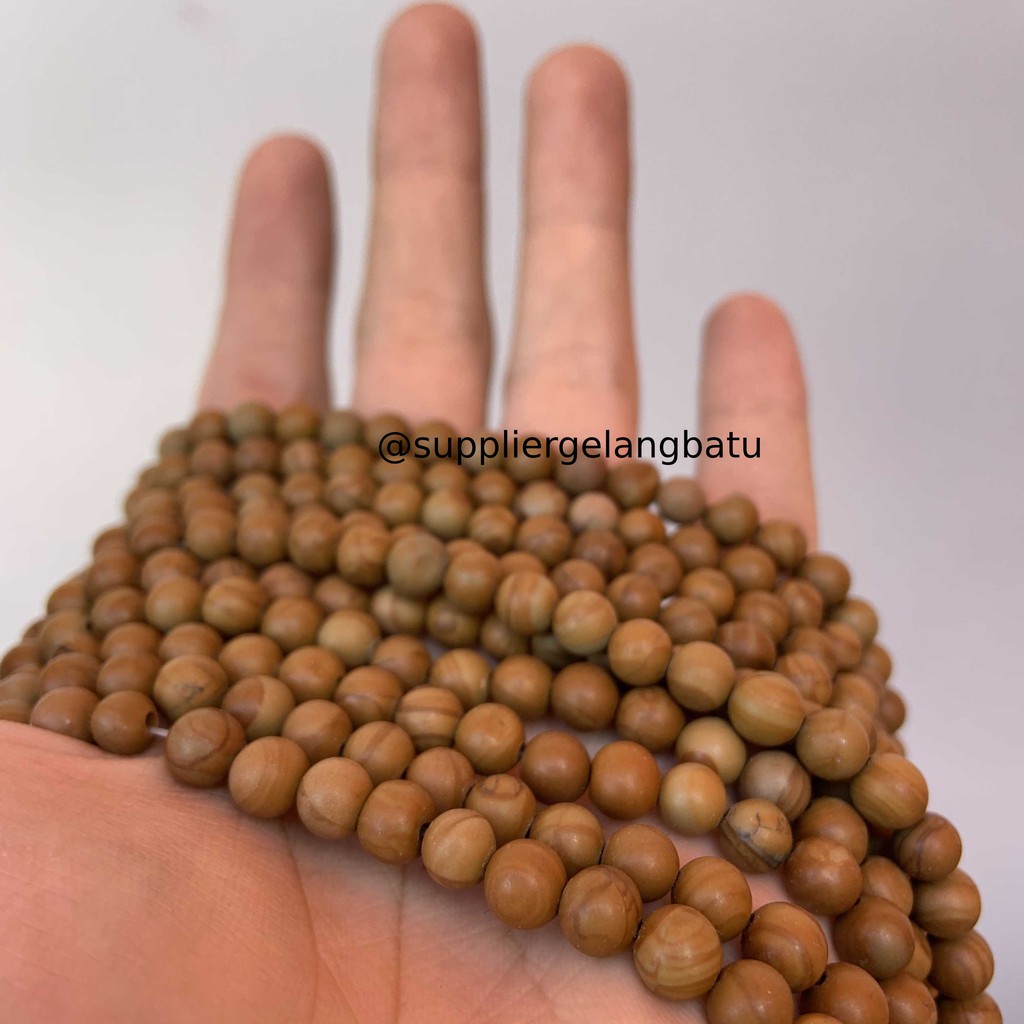 bahan yellow jasper kuning 6mm ryolit natural renceng asli batu alam