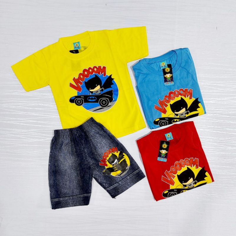 Setelan anak laki laki dalmal motif Batman