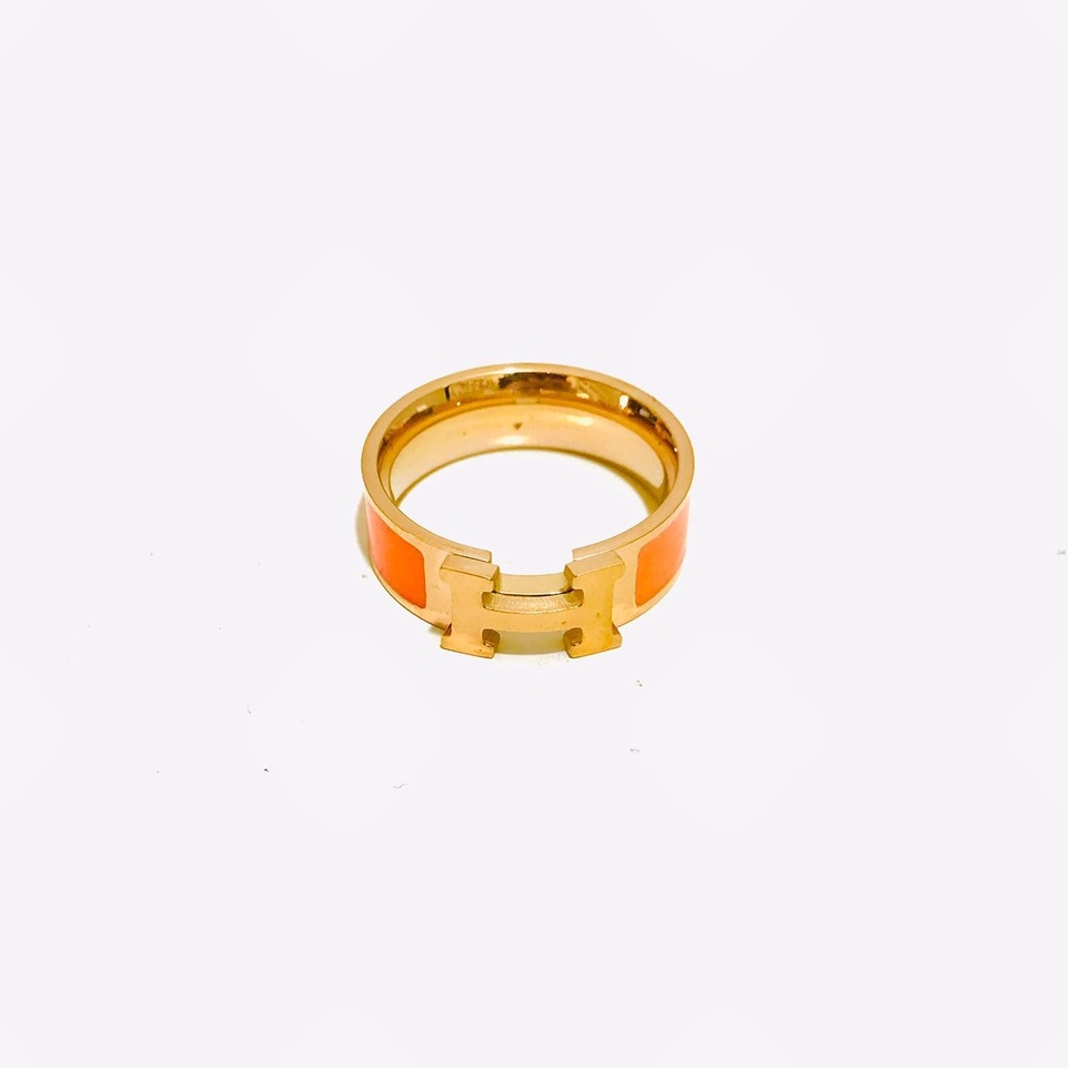 Cincin Titanium Wanita Lapis Emas Anti Karat CT-18