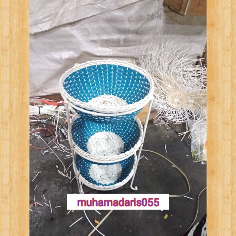 PROMO AKHIR TAHUN RAK BUMBU / RAK BAWANG SUSUN ROTAN SINTESIS (S3&amp;S2)