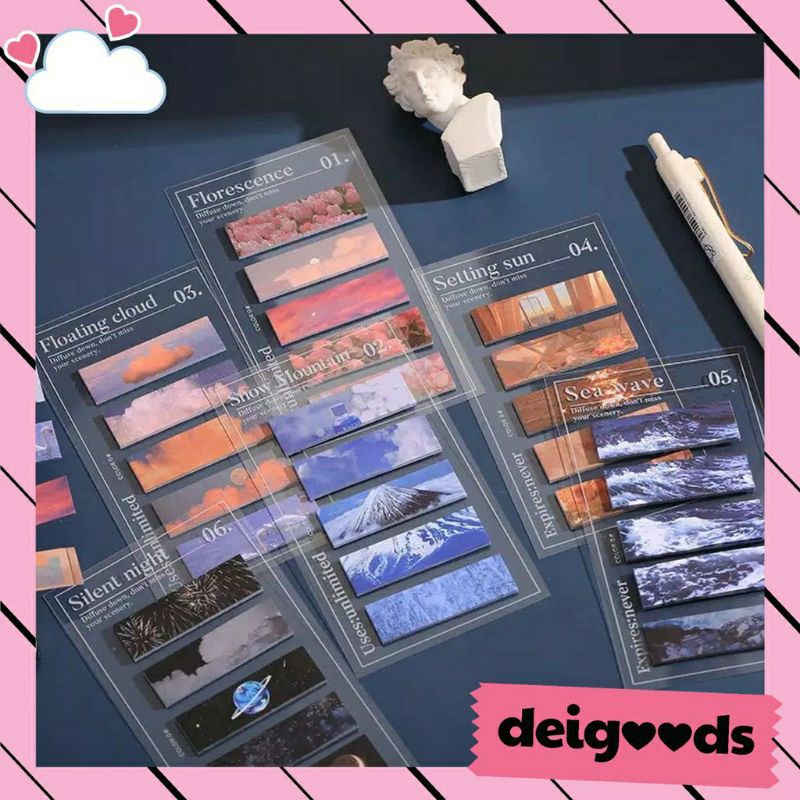 

DEIGOODS❤ Sticky Notes Pemandangan View Scenery Label Memo Bujo Aesthetic Diary Journal