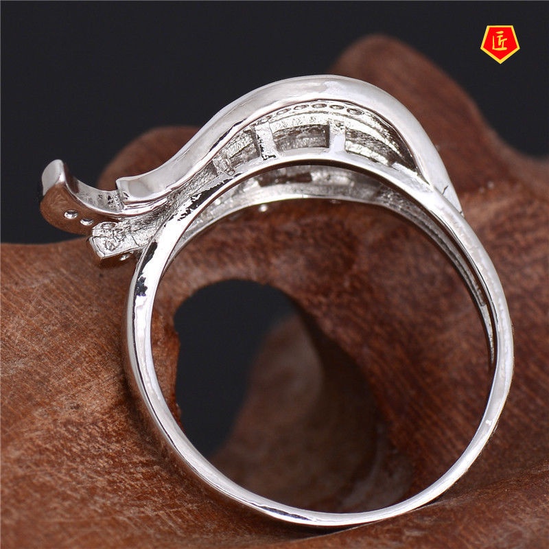 [Ready Stock]Dynamic Fashion Silver Wings Shape Full Diamond Ring