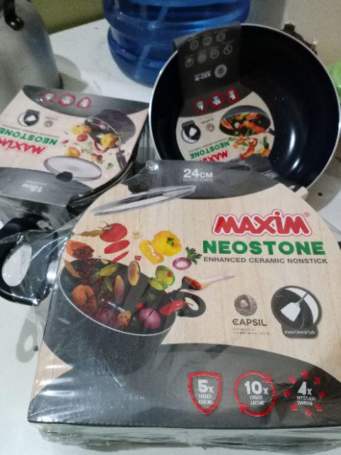 Neostone Deep Wok 24cm Ns / Wajan Ceramic Maxim
