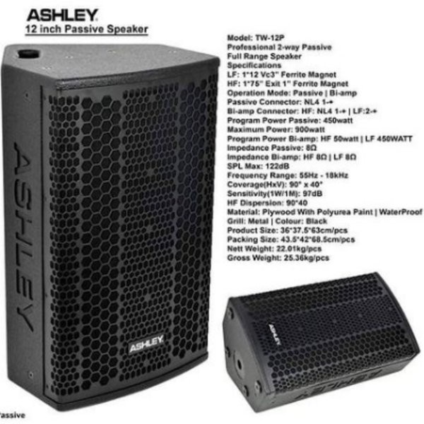 SPEAKER PASIF 12 INCI ASHLEY TW12P ASHLEY TW 12P 2WAY ASHLEY TW12P