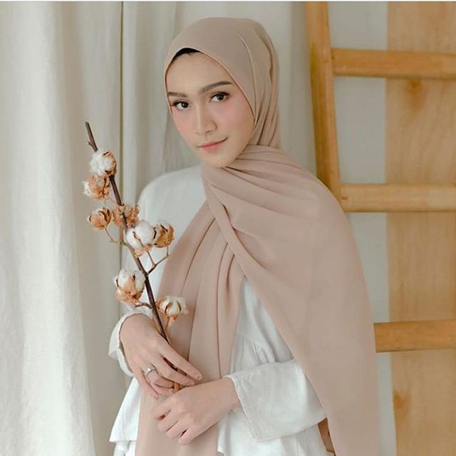 Pashmina ceruty babydoll, pashmina instan, pashmina ceruty polos, ceruty import