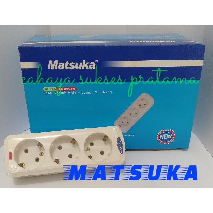 Stop Kontak Arde Lampu / Socket Kontak Arde Lampu 3 Lubang TA-9903 Matsuka