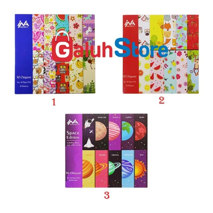 

Senikertas- Ina Kertas Origami / Kertas Lipat 16 X 16 Isi 50 Lembar -Kertas-Seni.