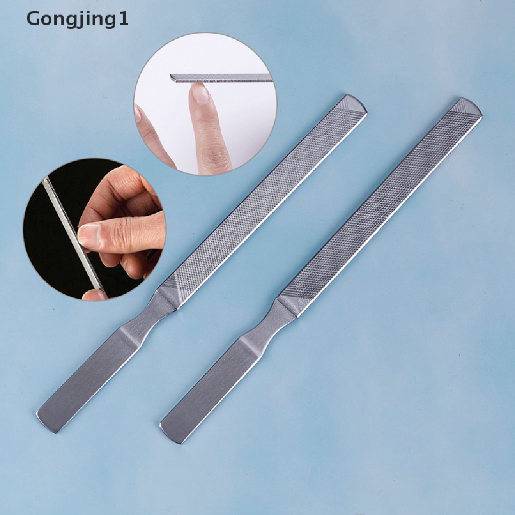 Gongjing1 Kikir Kuku Dua Sisi Bahan Stainless steel Untuk manicure / pedicure