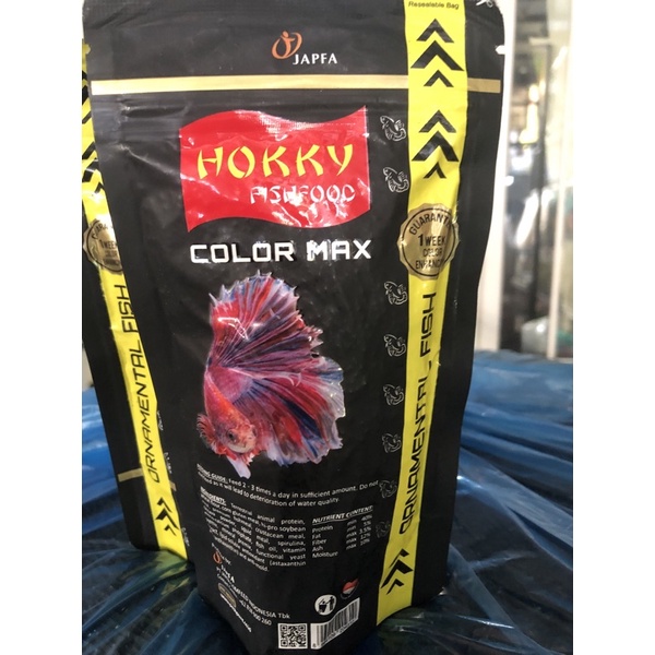 Pelet Pakan Ikan Koki Sachet Hitam Hokky Fish Food Color Max 100GR