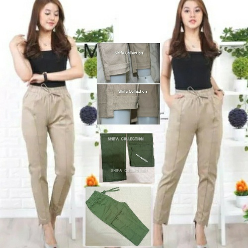 Celana Bahan Wanita / Celana Baggy / Celana Panjang Wanita / Baggy Pants Premium / Celana Baggy Pants Bahan Twill Combed Diamond Ukuran Standar Jumbo Super Jumbo