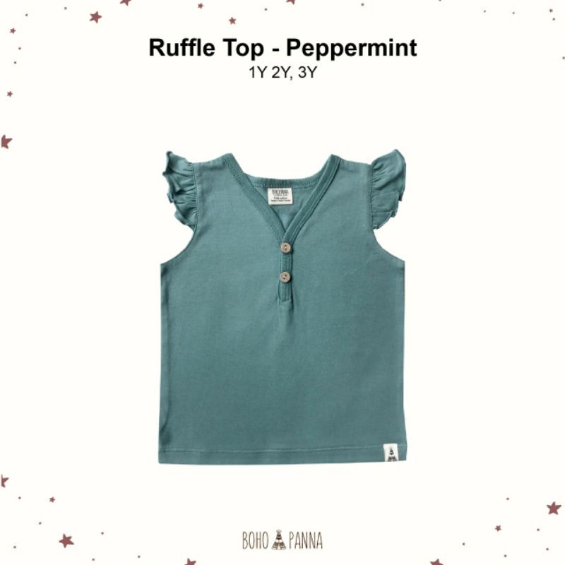 BOHOPANNA - RUFFLE TOP BOHOPANNA - BAJU ANAK - ATASAN ANAK-Peppermint