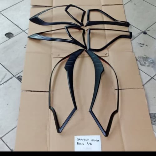 [Eksterior Mobil] paket garnish garnis list lampu Honda BRV hitam