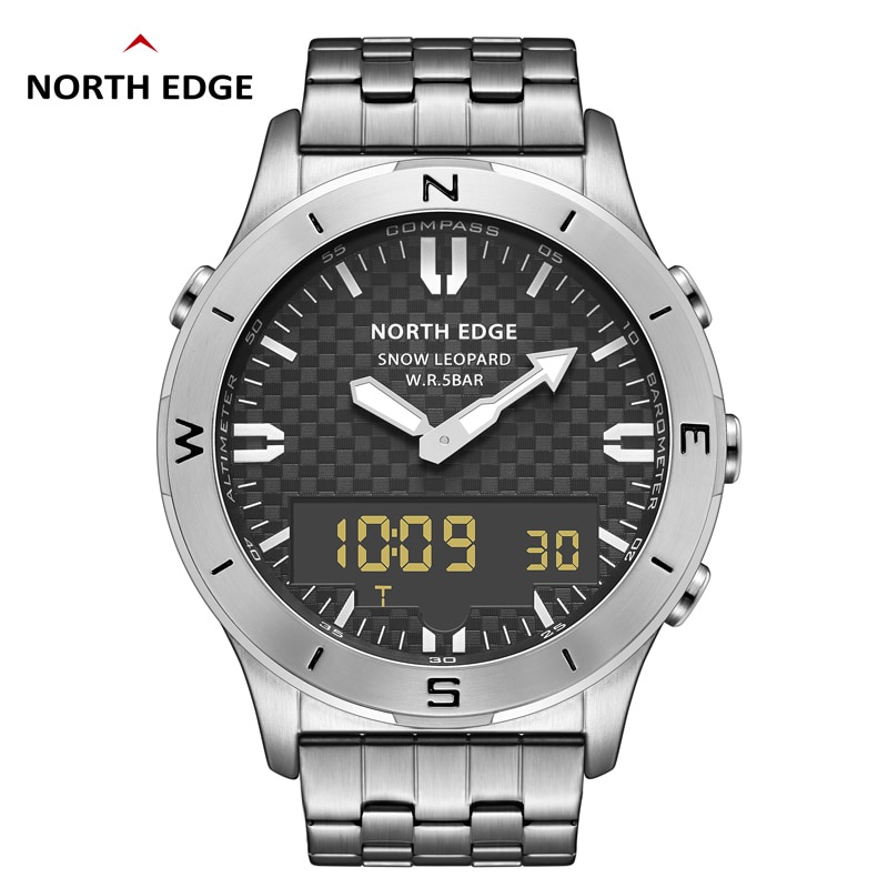 NORTH EDGE SNOW LEOPARD  Digital Luxury Watch Waterproof Altimeter Barometer Compass