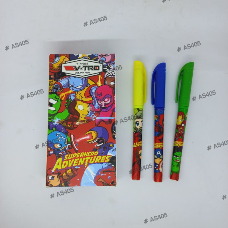 

Bolpen Murah / Pen / Pulpen V-TRO Superhero Mervel Kartun 12 pcs