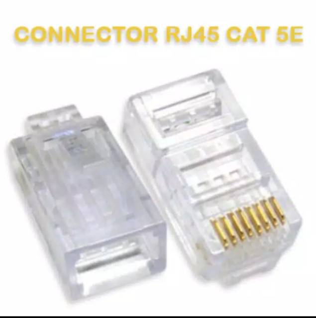 Konektor Rj45 Lan / Rj 45 isi 100 pcs untuk cat5e merk random