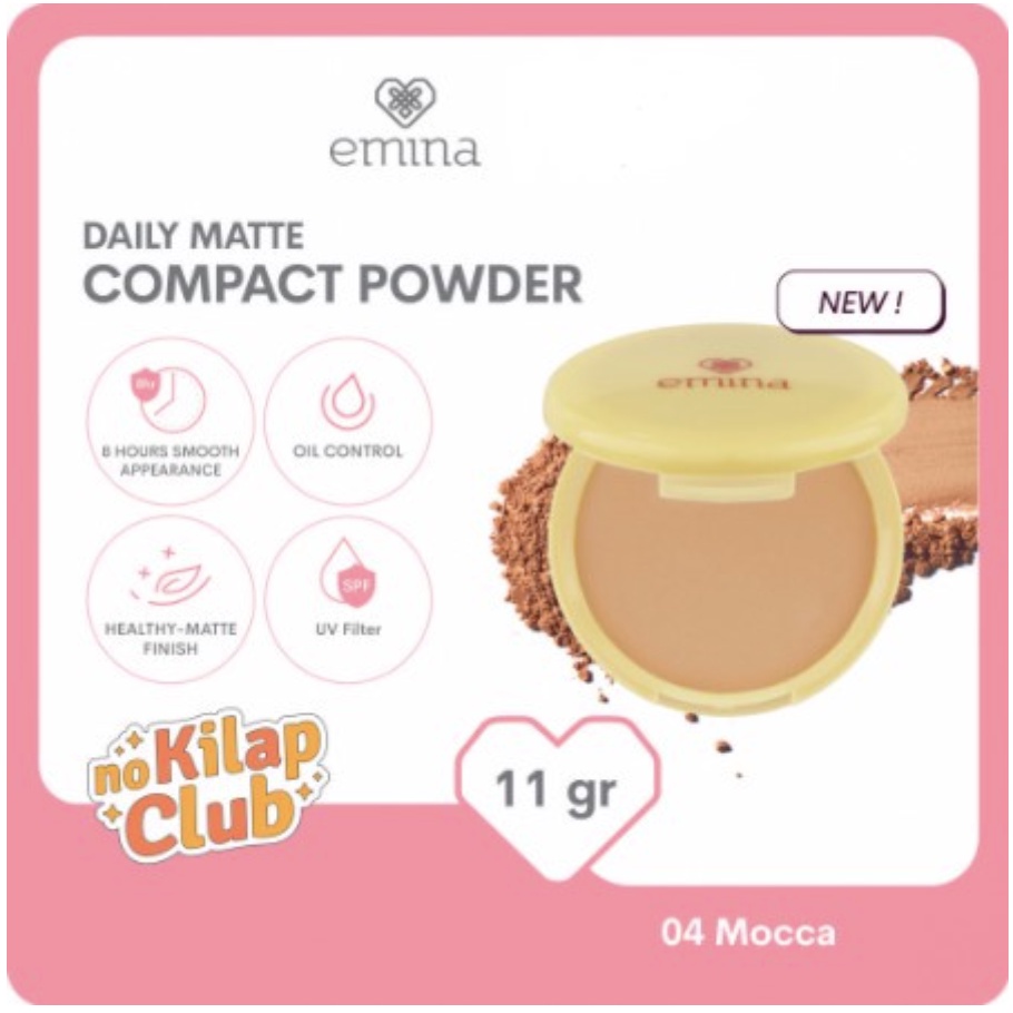 Emina Daily Matte Compact Powder 11gr - Bedak Padat ( 4 variant )