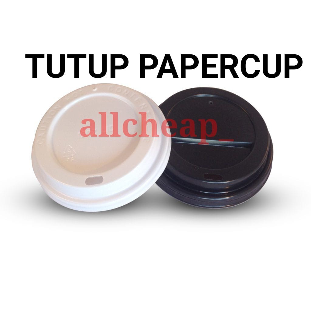 ISI 50pcs Tutup Gelas Kertas Kopi Panas Teh Stirrer Lid Papercup 8oz Hot Coffe