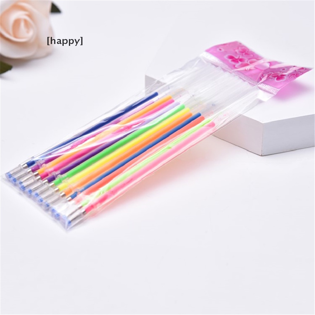 HA 48pcs Fluorescent Gel Ink Pen Refills Watercolor Brush Colorful Stationery Neon Set ID