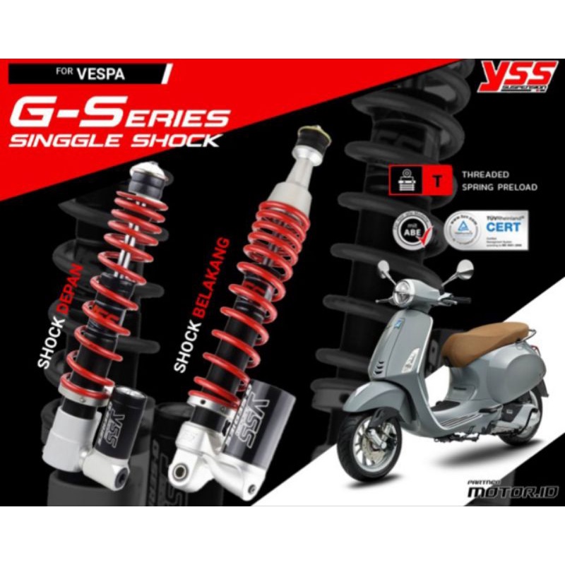 Shockbreaker Shock YSS G Series Untuk Vespa Sprint / Prima
