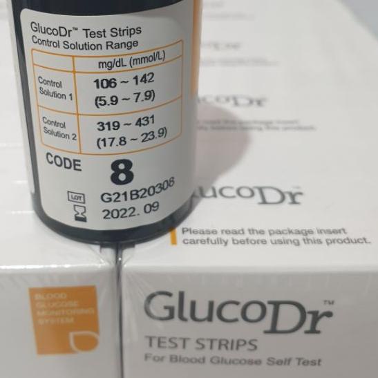❇ Strip Gluco Dr e 8 AGM 2100 Biosensor Stik Gluco Dr Stik Gula Darah Gluco Dr ✩
