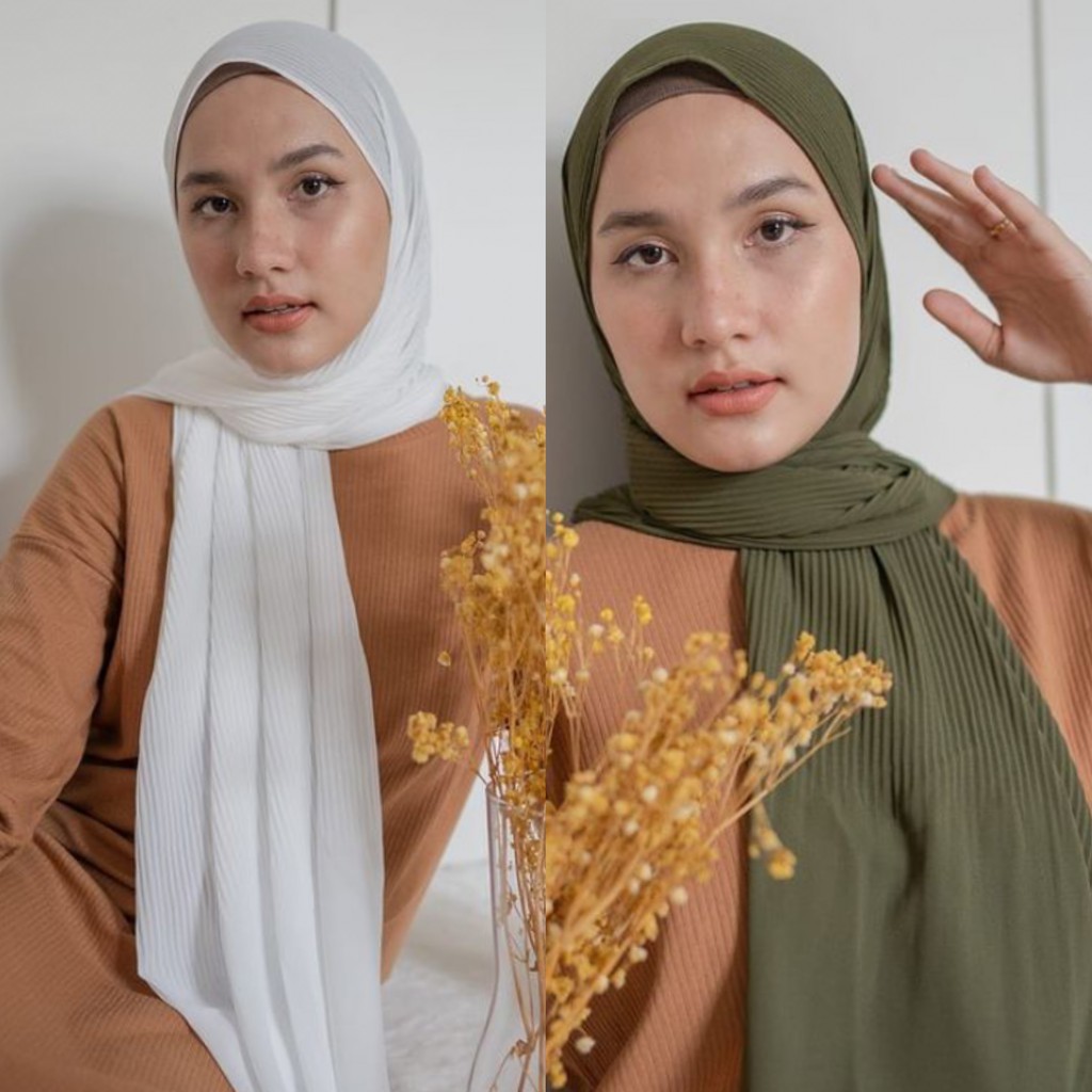 [𝐂𝐫𝐨𝐜𝐮𝐬] (180 * 60cm) Pashmina Plisket Ceruty Baby Doll / Pasmina Pleated Hijab Kerudung-7