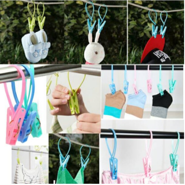 AND COD 12PCS ALAT JEMUR PENJEPIT JEMURAN TALI ANTI ANGIN / JEPITAN BAJU HANGER RT-134-JJT