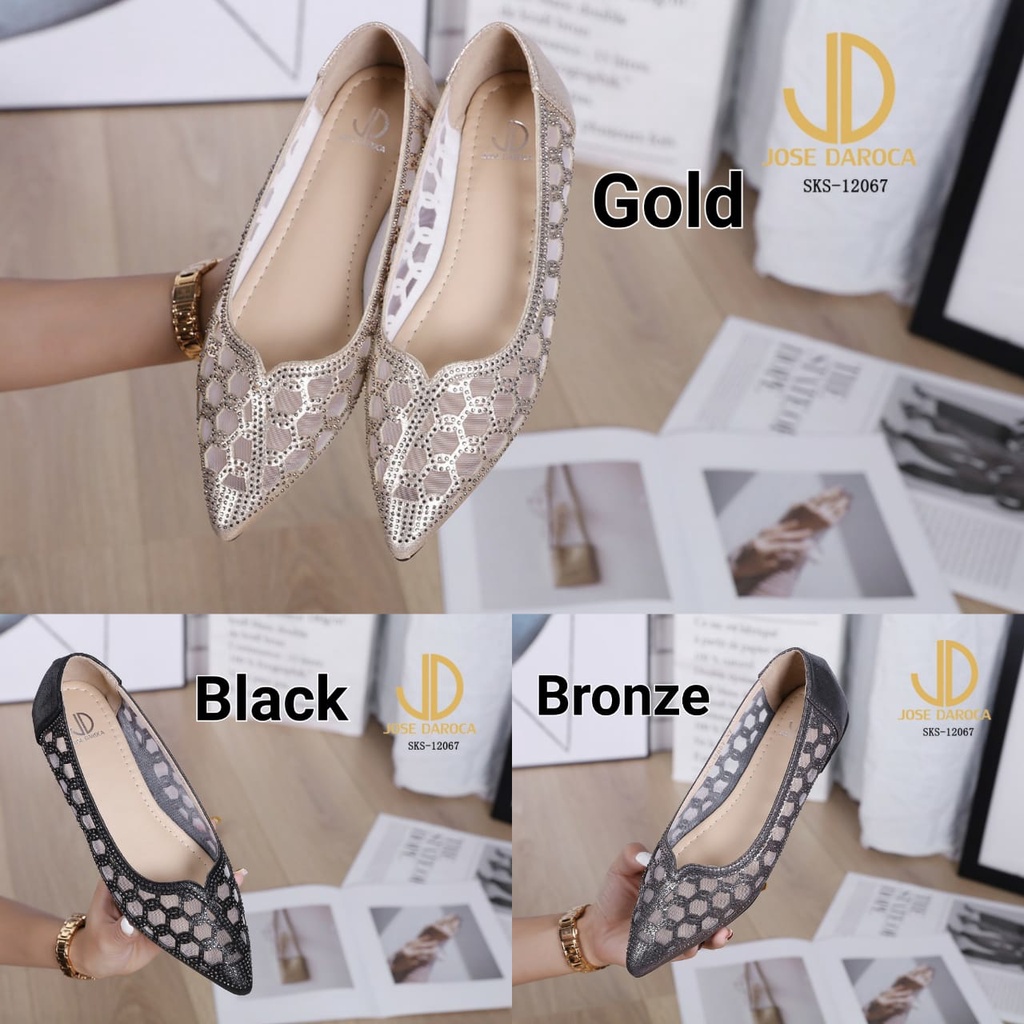 IMPORT Original JOSE DAROCA #SKS-12007BB Sepatu Flat Shoes Murah Wanita Cewek Batam Hitam Coklat