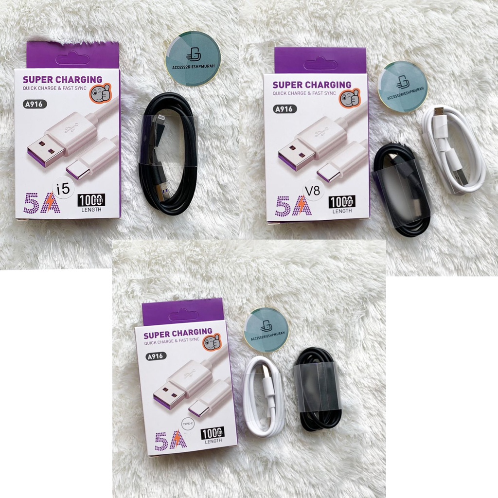 KABEL DATA A916 5A MICRO/TYPE C/LIGHTNING / USB CABLE