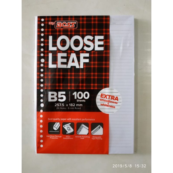 

loose leaf B5 100 sheet # LLK