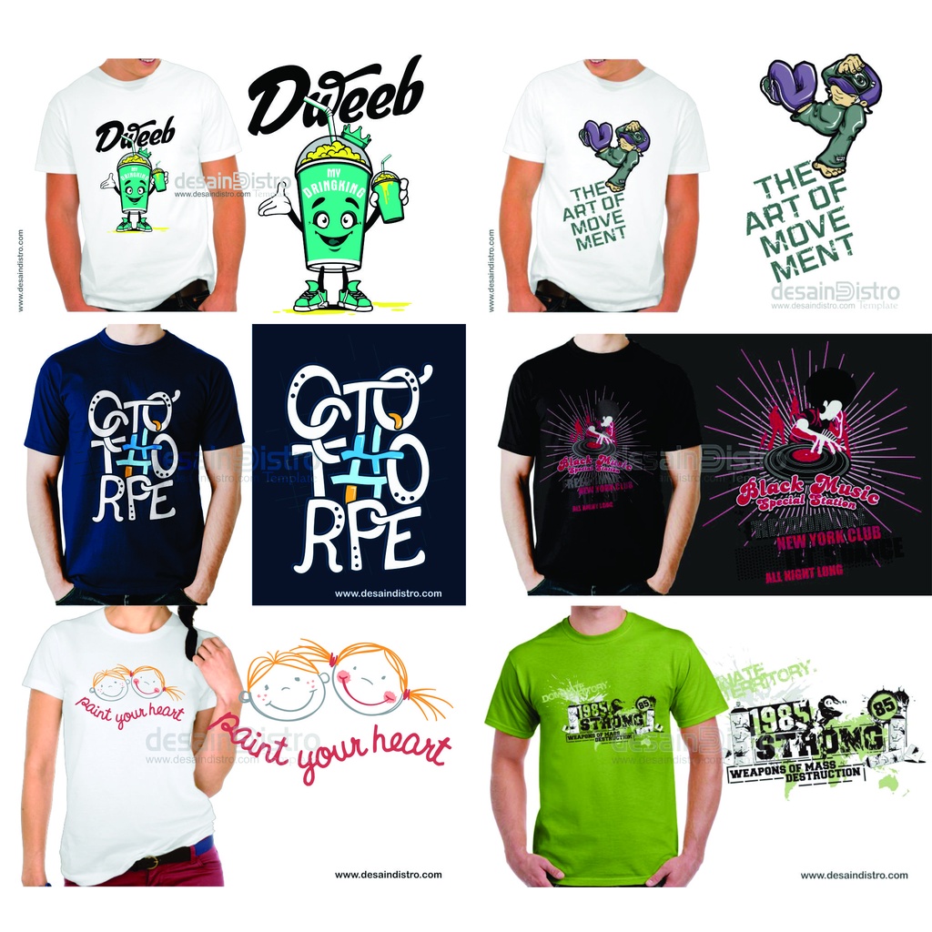 24 T-Shirt Distro Designs - Coreldraw