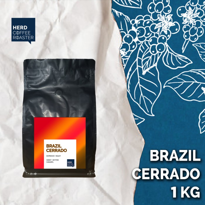 

vf0100f Biji Kopi 1Kg Brazil Cerrado Natural Process Bourbonut Blend Kopi Susu - Whole Beans Ds20X11