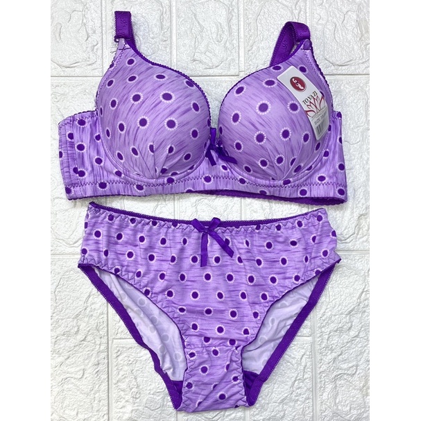 BH | Bra Set Motif Polkadot TOYAZI Pakai Kawat dan Busa Tipis