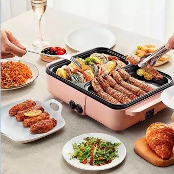 NEW Electric Barbeque Grill Pan Hot Pot 2in1 Panggangan Korea BBQ Listrik