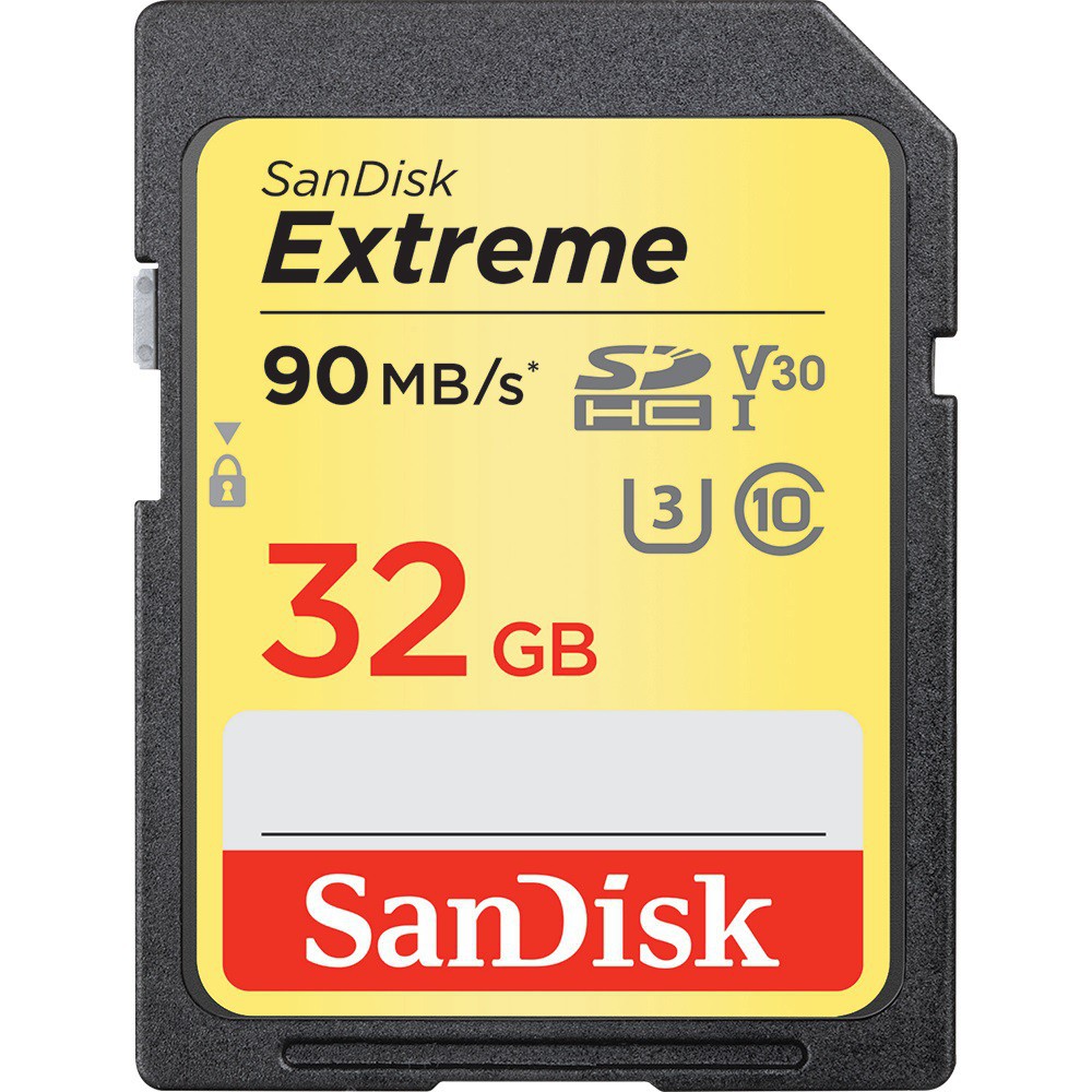 SD Card SanDisk Extreme 32GB SDHC UHS-I 4K U3 up to 90Mbps Original