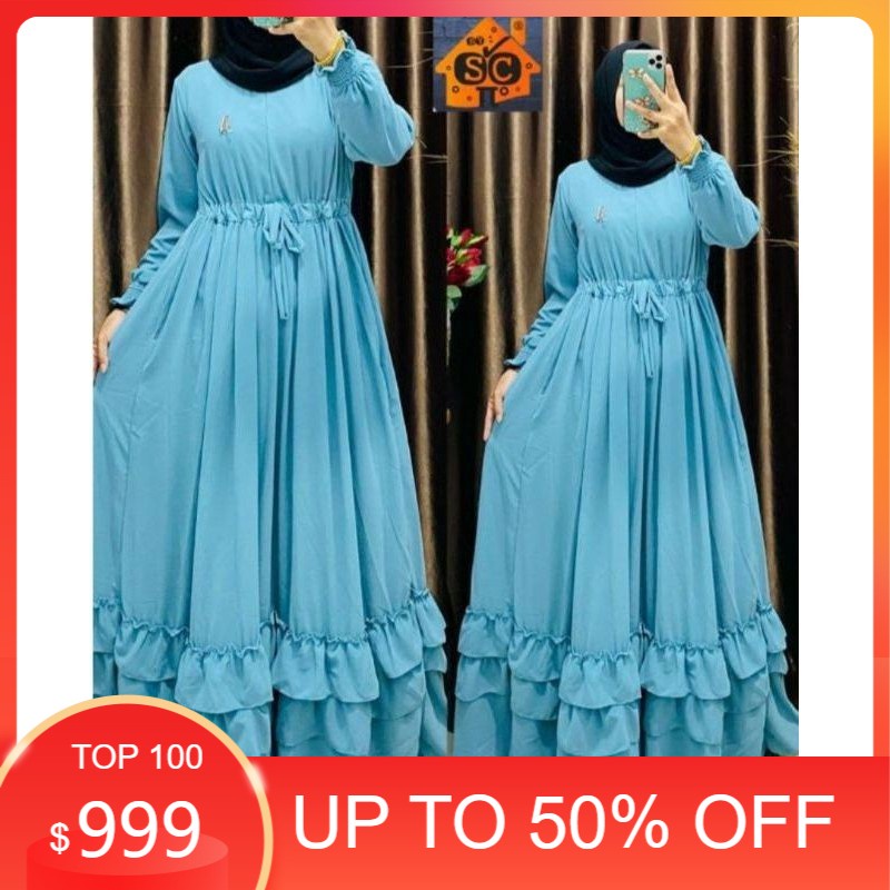 Gamis Ceruty polos / full ceruty / Gamis Amanda Ceruty