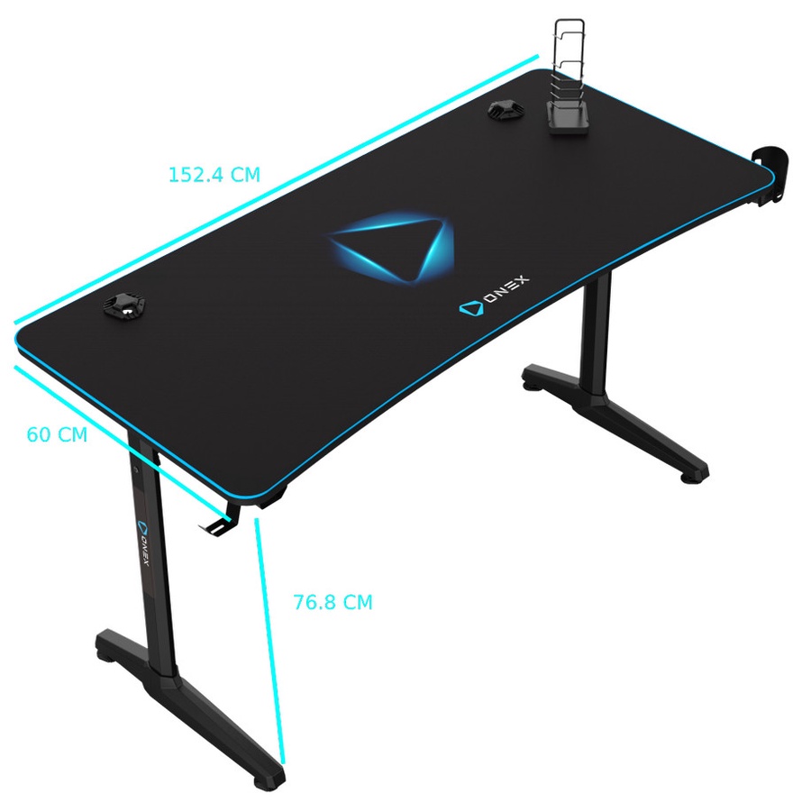 ONEX GD1600H Meja 60&quot;, Mousepad Cover, Holder, Rack, USB - Gaming Desk