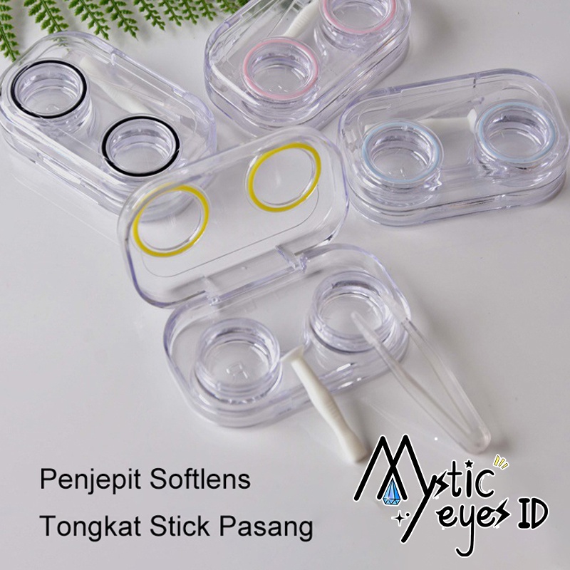 MYSTICEYES Clear Softlens Case / Case Soflens Transparent / Kontak Lensa Case Transparan