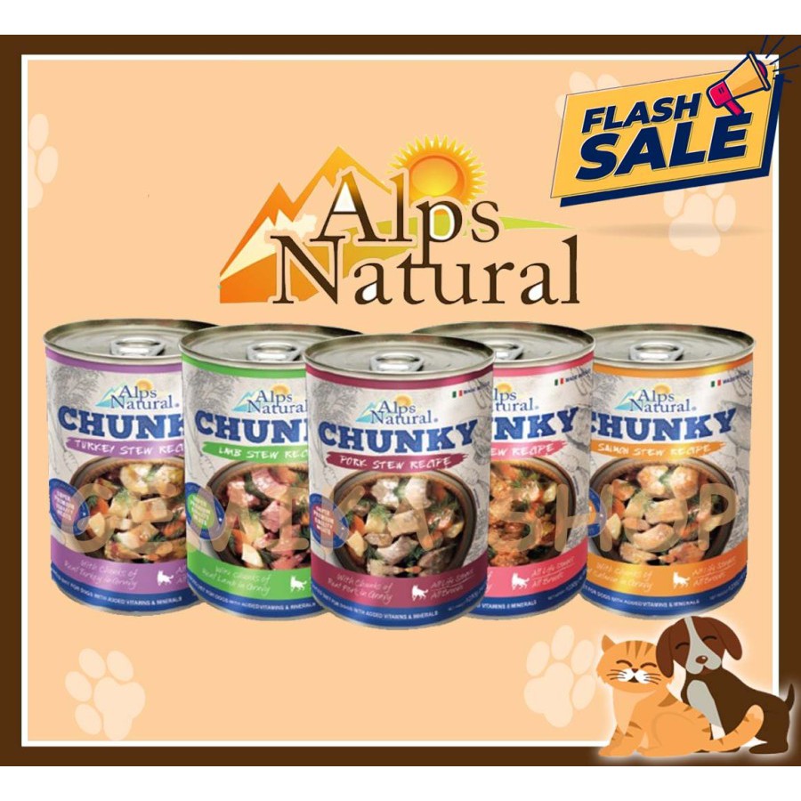 ALPS NATURAL CHUNKY DOG FOOD CAN KALENG 415GR [ MAKANAN ANJING BASAH ]